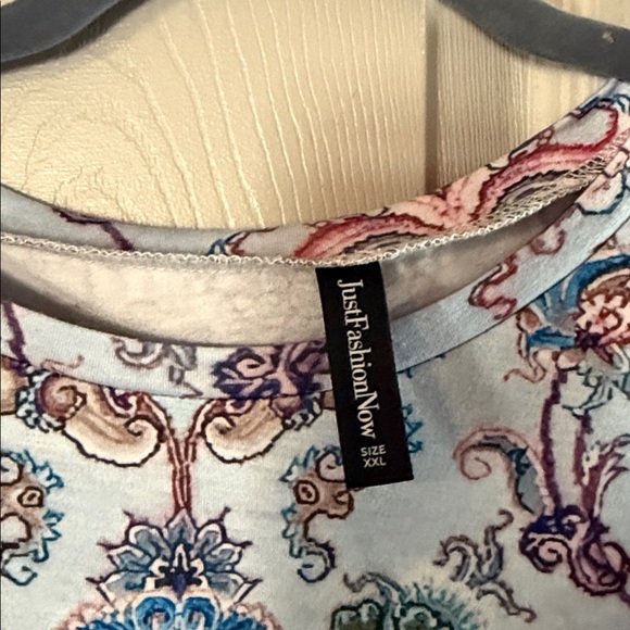 Women’s Blue Notch-Neck Short Sleeve Tee - Casual Essential - Picture 2 of 4